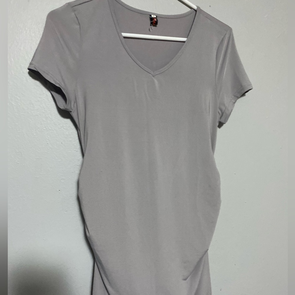 Grey scrunch dress
